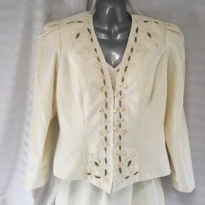 Wedding Bridal Formal Vintage Women's Dress & Jacket Ivory Sequin Gordon Toronto